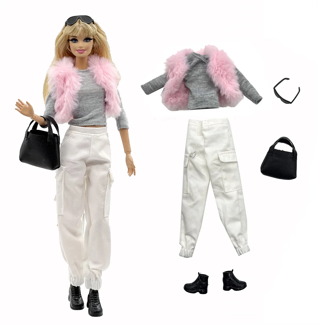 1 Set Cloth Doll Accessories Fashion Model Casual Wear Cool Clothes for 30cm Barbie Doll Kids or Birthday Gift