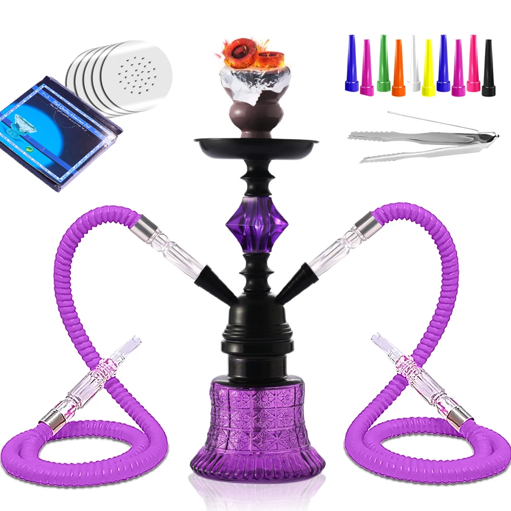 

Полный набор кальяна с 2 шлангами LilOne 12-дюймовый мини-набор кальяна 50x чаша для кальяна из фольги 10x насадки 2 мундштука 2 щипцы для шланга кальяна, костюм