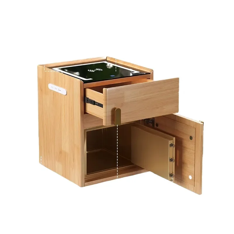 Smart Lockable Multi Function Bedside Table with USB Charging Modern Minimalist Design Suitable for Home Furniture