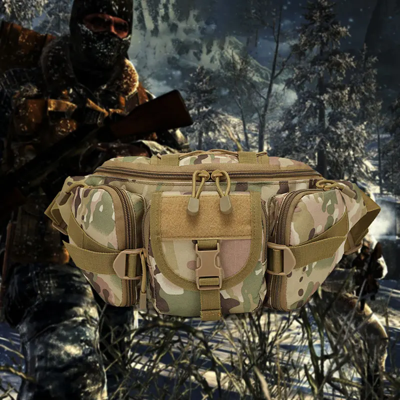 

Outdoor Waist Bag Men's Waterproof Molle Camouflage Hunting Hiking Climbing Nylon Mobile Phone Belt Pack Combat Bags