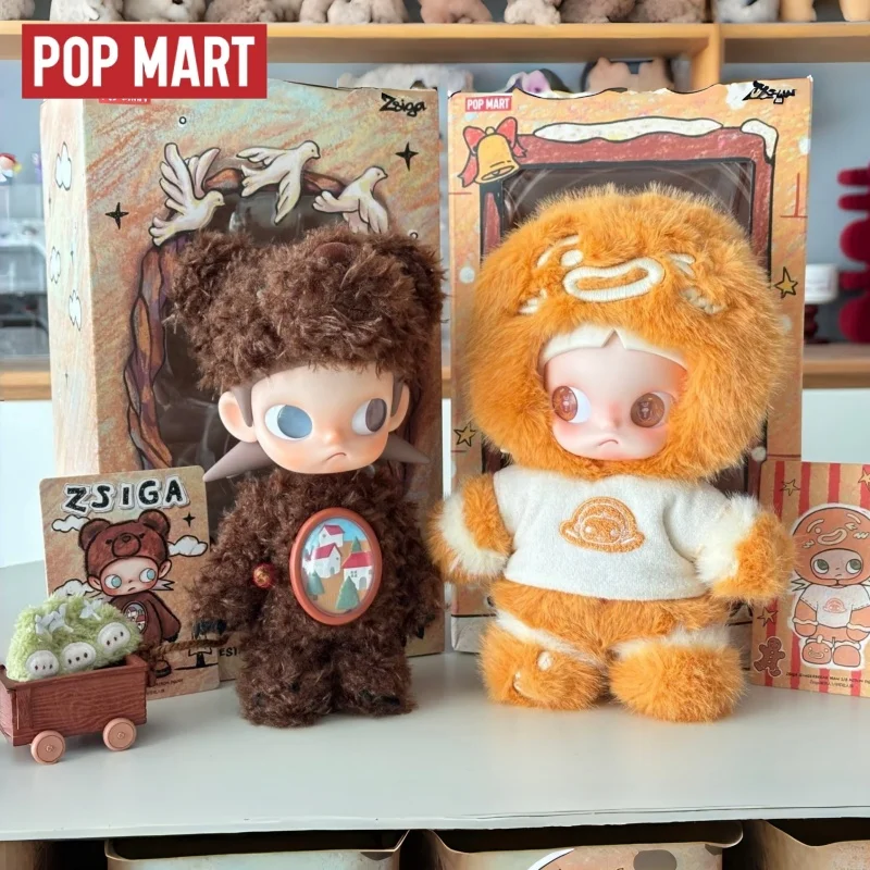 

In Stock Popmart Zsiga 1/8 Gingerbread Man And Longing Place 1/8 Movable Doll Trend Cute Plush Toy Doll Surprise Collection Gift