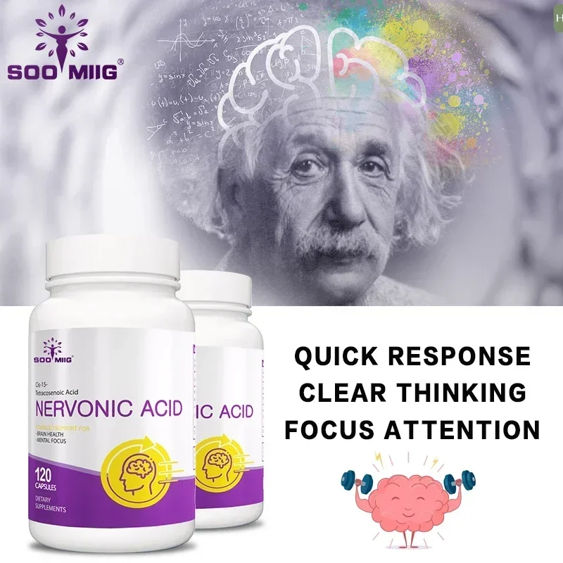 Soomiig NERVONIC ACID Capsules - Brain Enhancer Nootropics for Brain Health Memory Concentration Supplements Mood Improvement