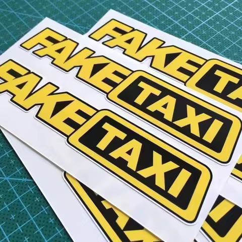 Fake Taxi Sticker Funny Car Window Stickers Creative and Personalized Creative Patterns Car Glass Decoration Accessories
