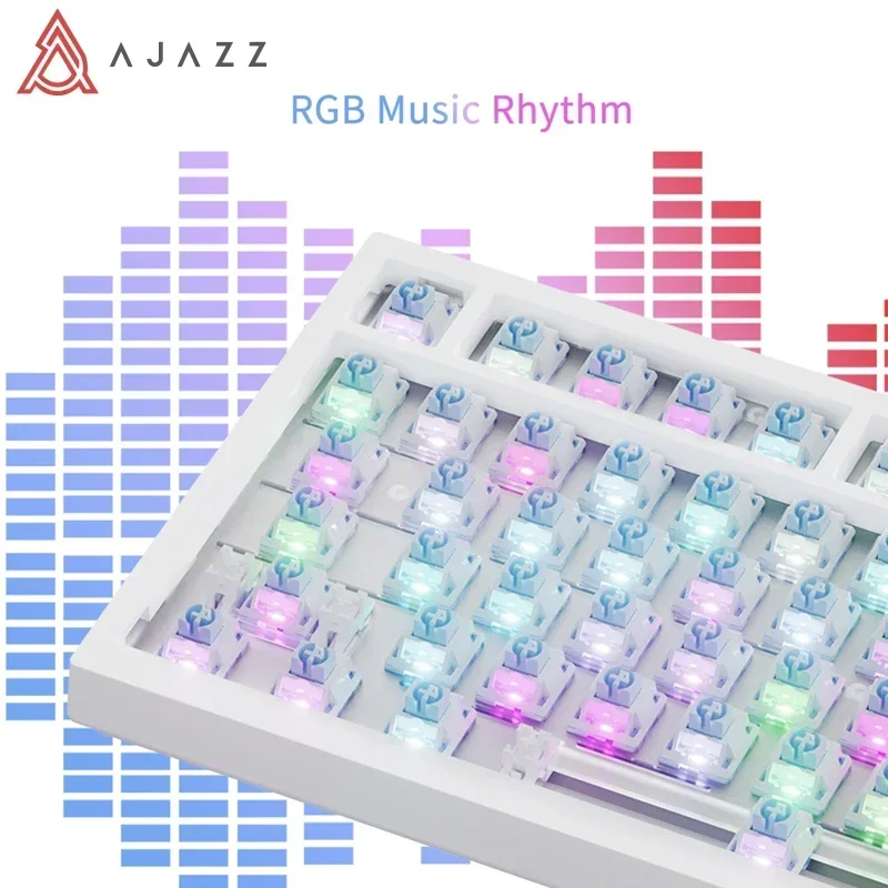 Imagem -03 - Teclado Mecânico Ajazz-pro Rgb Tri-mode Jogos 75 Montagem em Junta Bluetooth sem Fio e Tipo-c com Fio Personalizado Tela de Tft Ak820