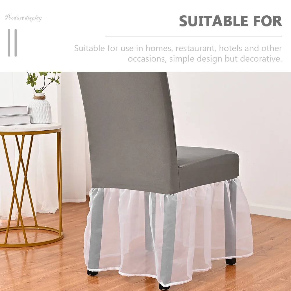 

Stretchy Dining Chair Cover Solid Color Fitted Skirt Elastic Chair Slipcover Washable Kitchen Furniture Protector
