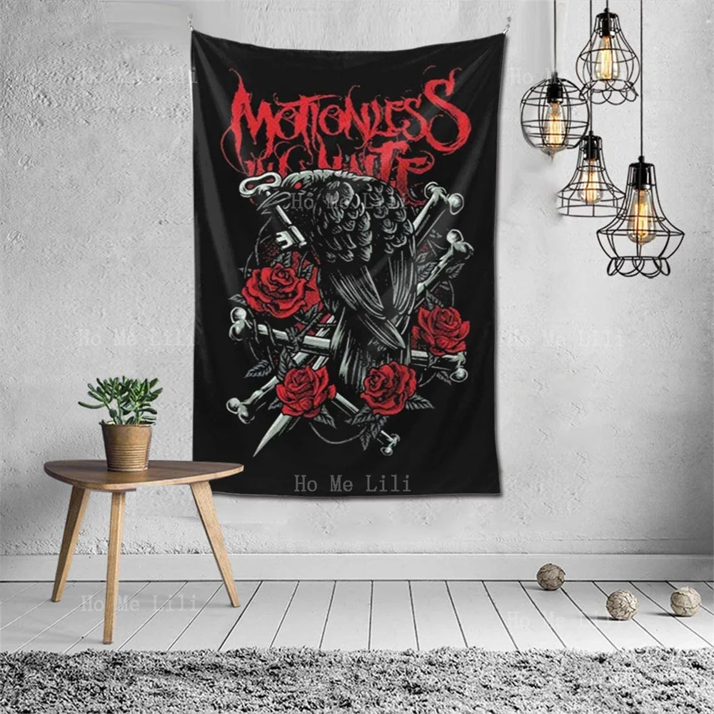 Wall Hanging 3d Printed Halloween Crow And Rose Art Tapestry Home Decor