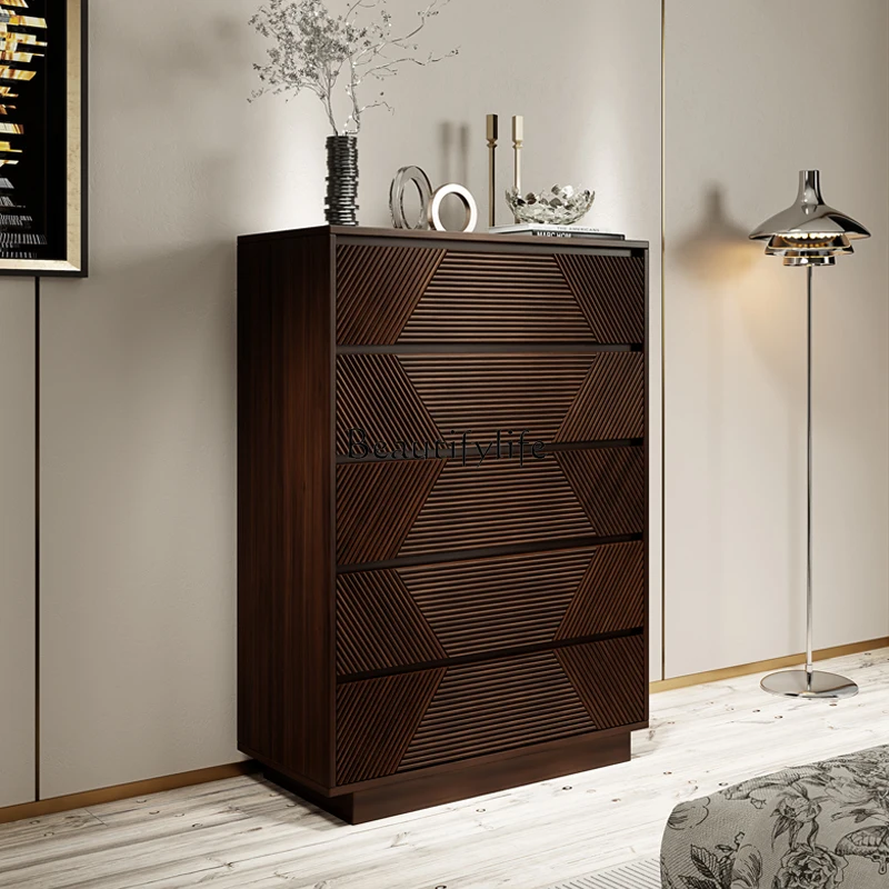 Solid wood living room bucket drawer storage bedroom bedside cabinet light luxury bedside cabinet