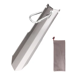Taruor Titanium Garden Hand Serrated Shovel Outdoor Camping Hiking Backpacking Trowel with Clip