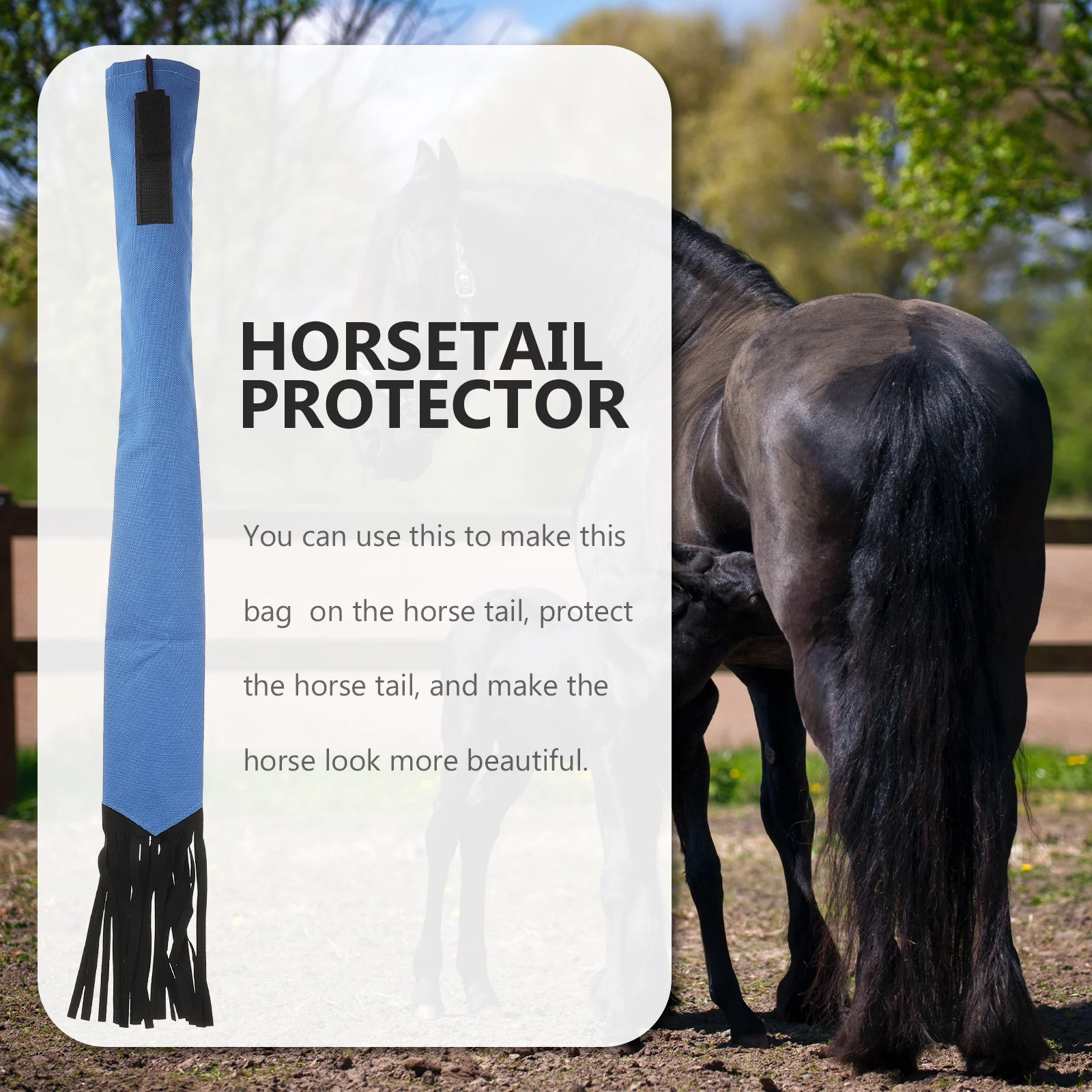 

Horse Tail Protector Non-Woven Cloth Bag Durable Elastic Cover for Horse Tail Grooming Supplies Farm Supplies Cattle Tails Bag