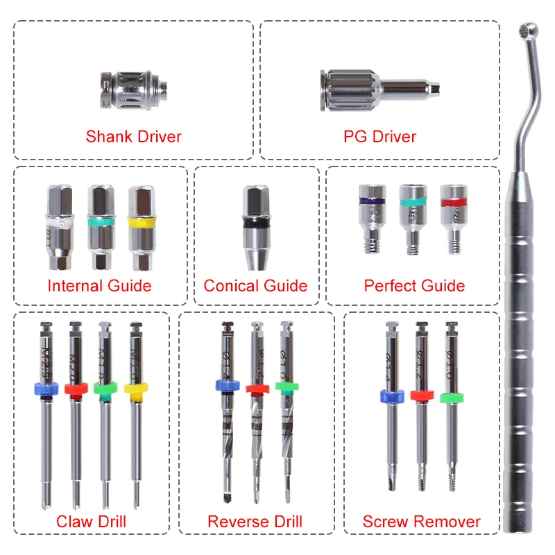Dental Universal Implant Fractured Broken Screw Remover Kit Broken Remover Surgery Kit Dentist Tools
