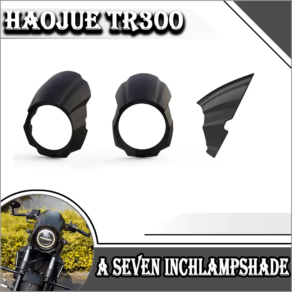 

Customized For Haojue TR300 tr300 Motorcycle Round ABS Plastic Screen Headlight Fairing Windshield Cover Seven inches TR 300