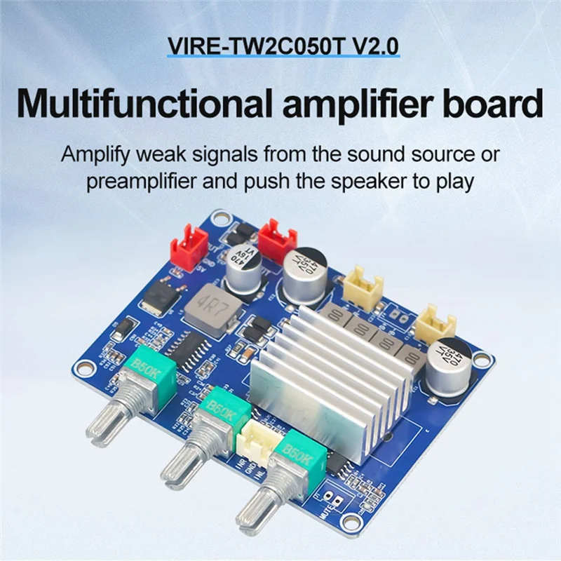 AA08-High-Fidelity Audio Amplifier Board TPA3116 Dual-Channel 2X50w Class D High-Power DC12-15V Module
