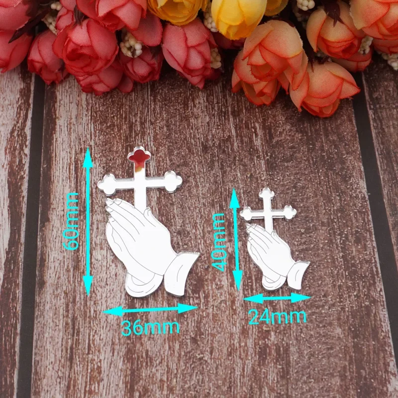 Kleine Acryl-Bet-Tags mit Kreuz-Design, segne sich zu Hause, Kirche, Weihnachten, Taufe, Dekoration, Zubehör, Kommunion-Geschenkanhänger – Detail 4