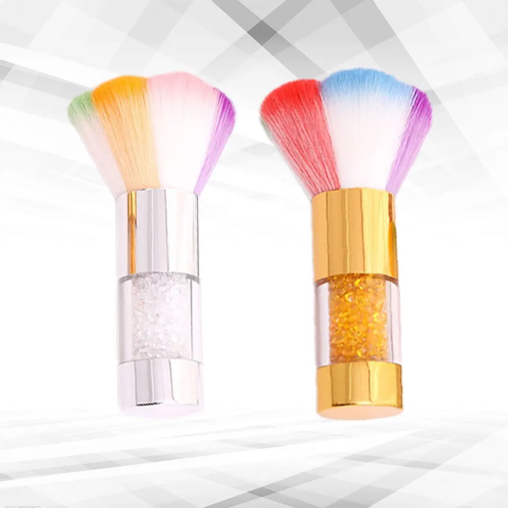 

2pcs Premium Makeup Brushes Blush Brush Set High Quality Fiber Bristles For Natural Look Daily Professional Use Golden Silver