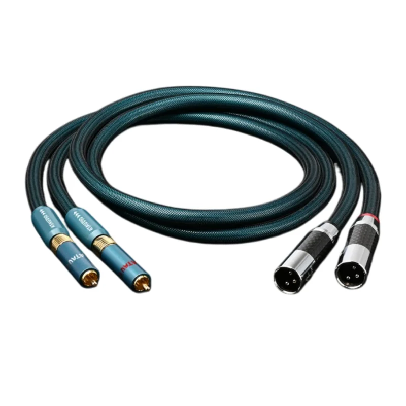 【162】ATAUDIO HiFi RCA to XLR Audio Cable 8N OCC Silver-plated 2RCA Male to 2XLR Male/Female Interconnect Wire for DAC Amplifier
