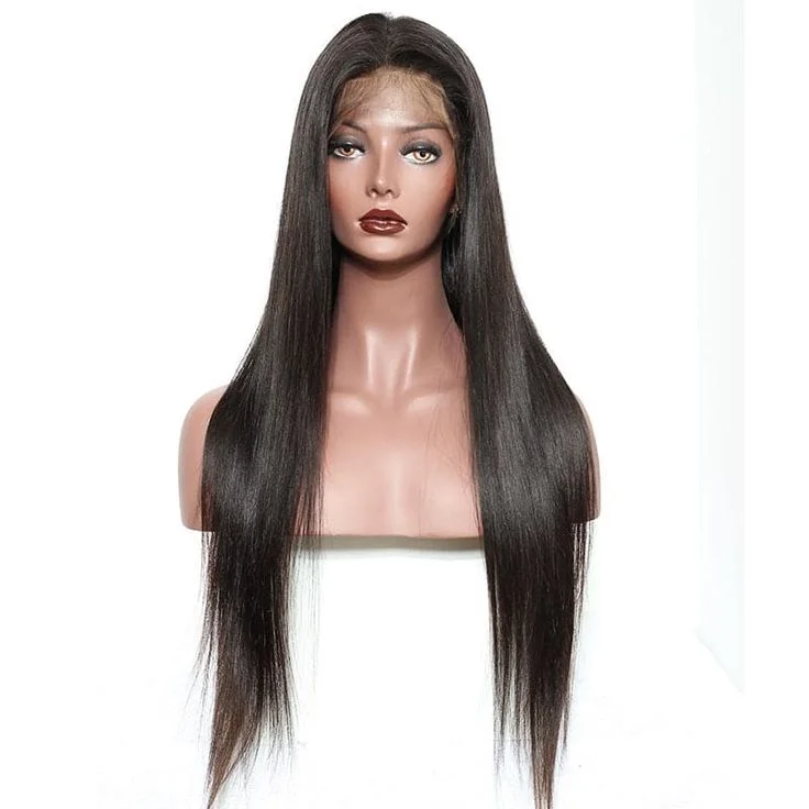 

Long PrePlucked Silky Straight 26" Black 180 Density Lace Front Wigs For Brown Women With Babyhair Lace Frontal Wigs Black Wig