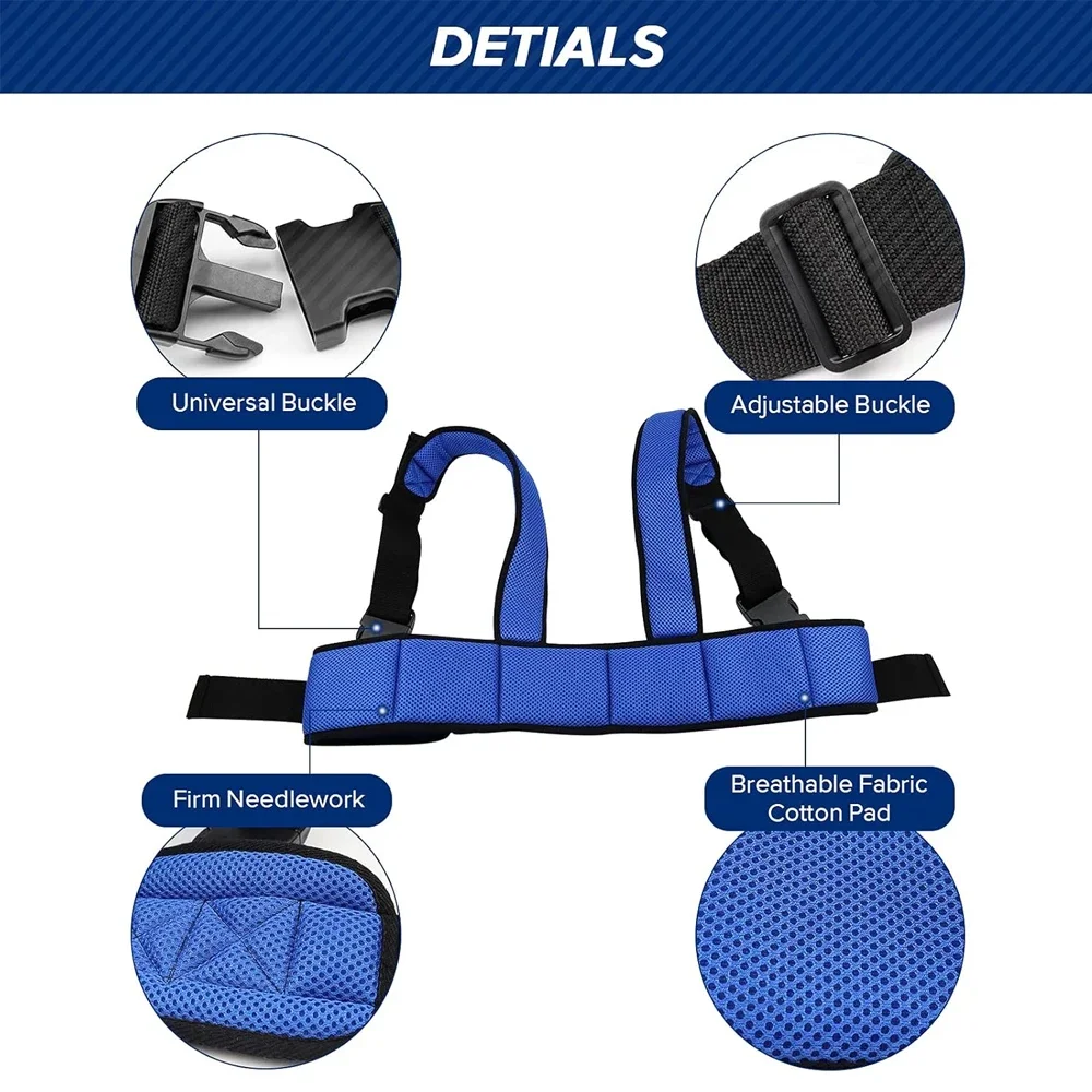 1PCS Wheelchair Seat Belt Torso Support Vest for Patient, Elderly & Disabled, Adjustable Full Body Harness Prevent Tilting