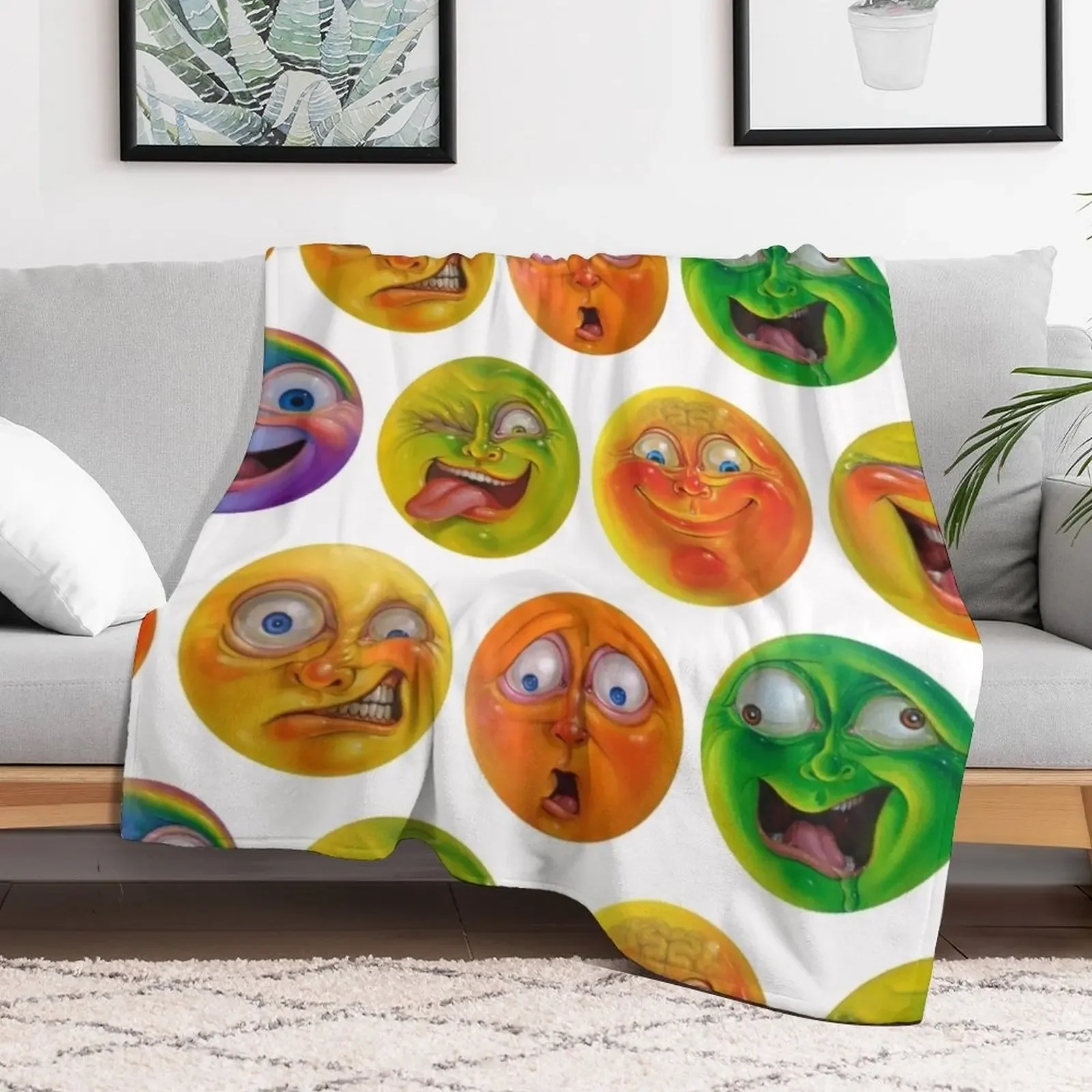 Jelly heads Throw Blanket Shaggy Furry Soft Blanket for Bedroom Living Room