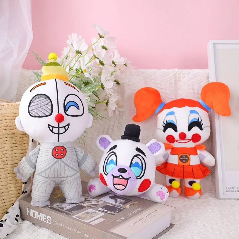 25cm FNAF Plush Toy Freddy Game Character Kawaii Cute Clown Girl Bear Soft Doll Huggable Pillow Decoration Kid Birthday Gift