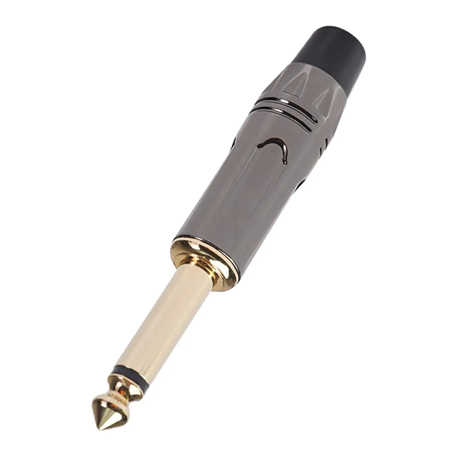 Gold Plated TS Audio Plug 6.35mm Mono Male Connector Zinc Alloy Shell for Guitar Cable Welding Microphone Wire Amplifier Mixer