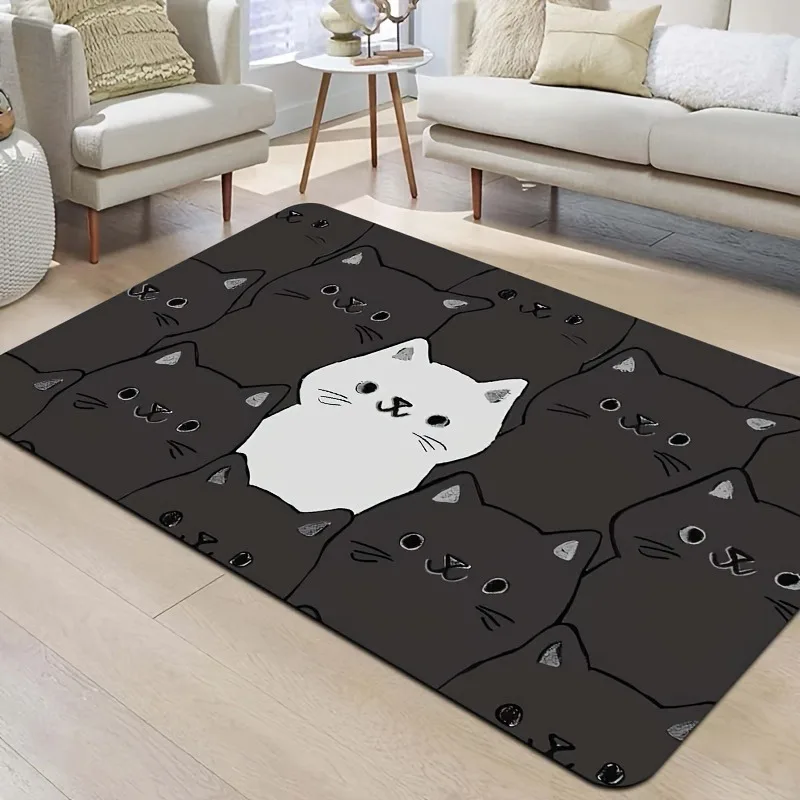 

1PC Cat Pattern Kitchen Rugs Non-Slip Door Mats Pop design Bathroom Rug Bath Mat Carpet for Home Sink Laundry Decor