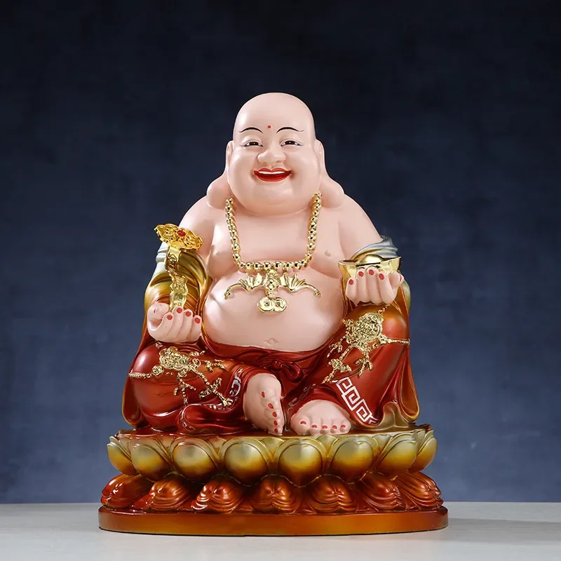 Large Maitreya Buddha Statue Laughing God Figurine for Home Decor Living Room Feng Shui Lucky Ornament Happy Belly