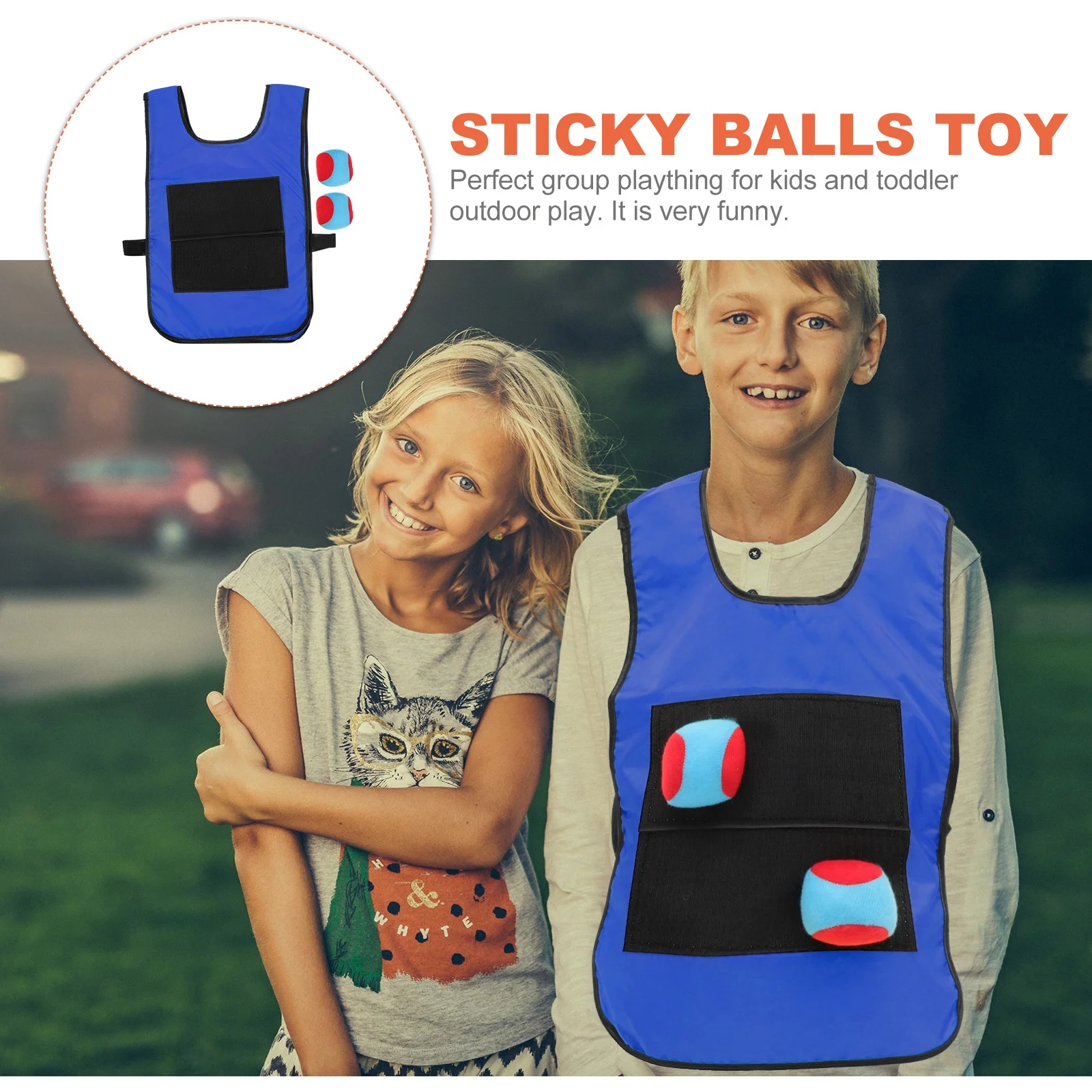 1 Set Sticky Balls Game For Kids Sticky Vest Balls Toy, Outdoor Group Play Activity, Children Interactive Party Game, Toddler