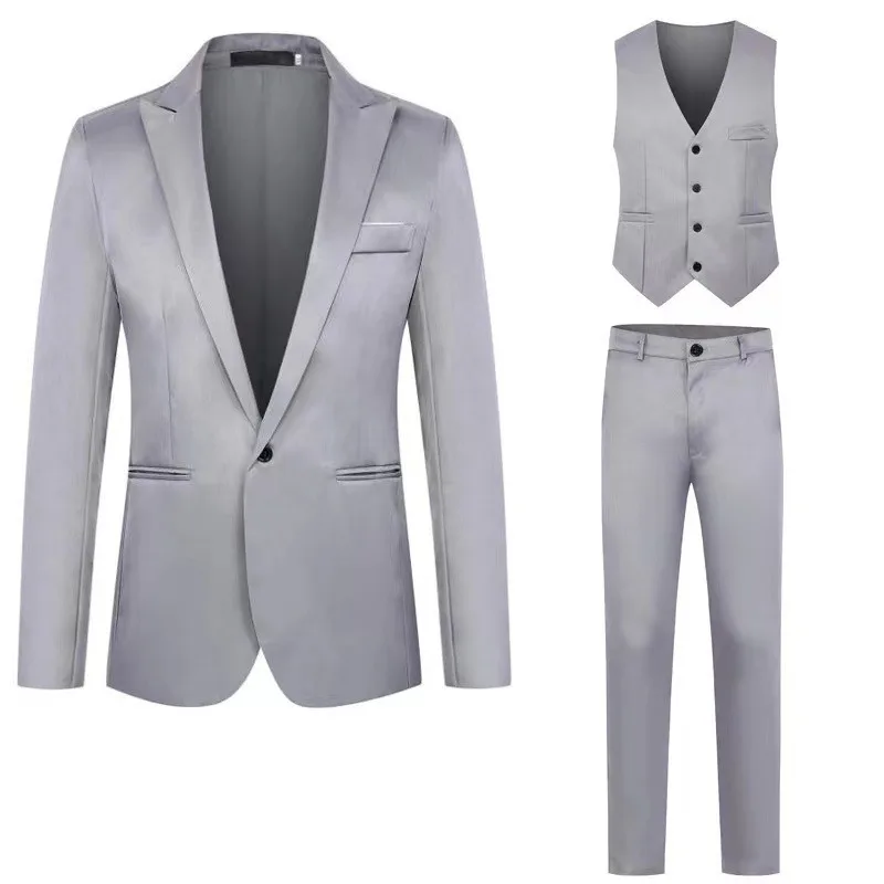 

Wholesale of Men's Suits, Pants, and Vests for Foreign Trade, Korean Version of Men's Business and Leisure Suit Set