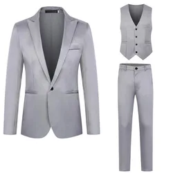 Wholesale of Men's Suits, Pants, and Vests for Foreign Trade, Korean Version of Men's Business and Leisure Suit Set