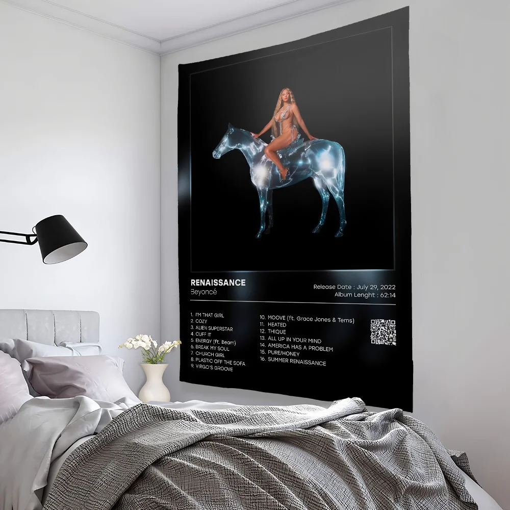 

Singer B-BeyonceS Cool Tapestry Bedroom Living Bar Garden Outdoor Microfiber Festival Decoration Background Art Banner