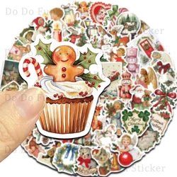 50PCS Romantic Christmas Sticker Waterproof Reindeer Angels Santa Claus Decorations Bottles Phone Laptops Guitar Refrigerator