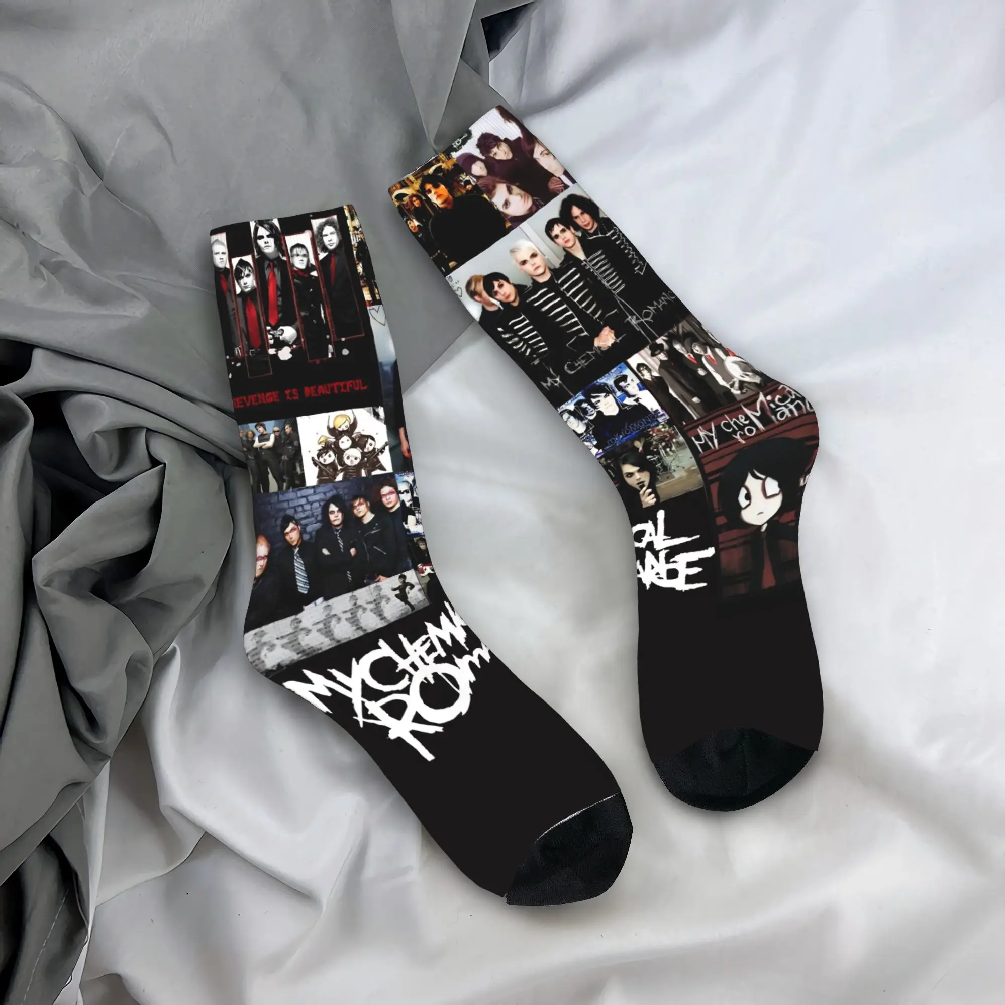 

Носки унисекс My Chemical Romance в стиле рок-музыки, нескользящие, удобные, осенние, корейские, на заказ, для велоспорта