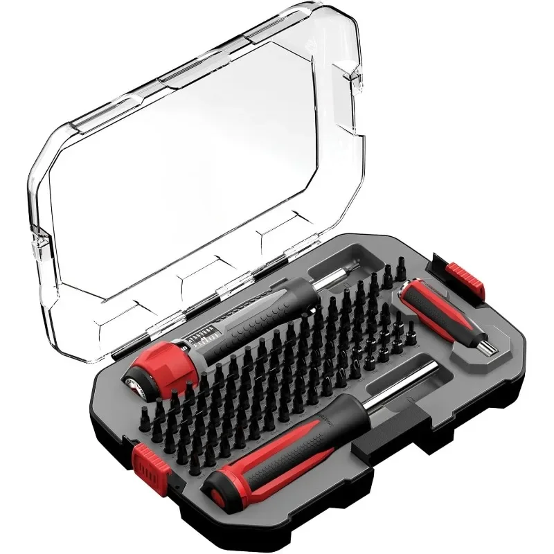 

2025 Tool Kit: Torque Wrench, Precision Magnetic 83 PCS Screw Driversets with LED Bit Driver, Small Screwdriver, H