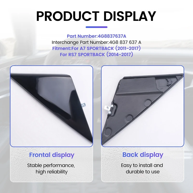 Front Door Mirror Corner Trim Cover For  A7 RS7 Sportback 2011-2017 Rearview Mirror Triangle Panel