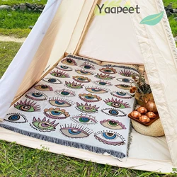 Yaapeet Evil Eye Beach Blanket Fashion Towel Camping Mat Picnic Rug Demon Eye Home sofa Throw Blanket Camp Tent Outdoor Deco