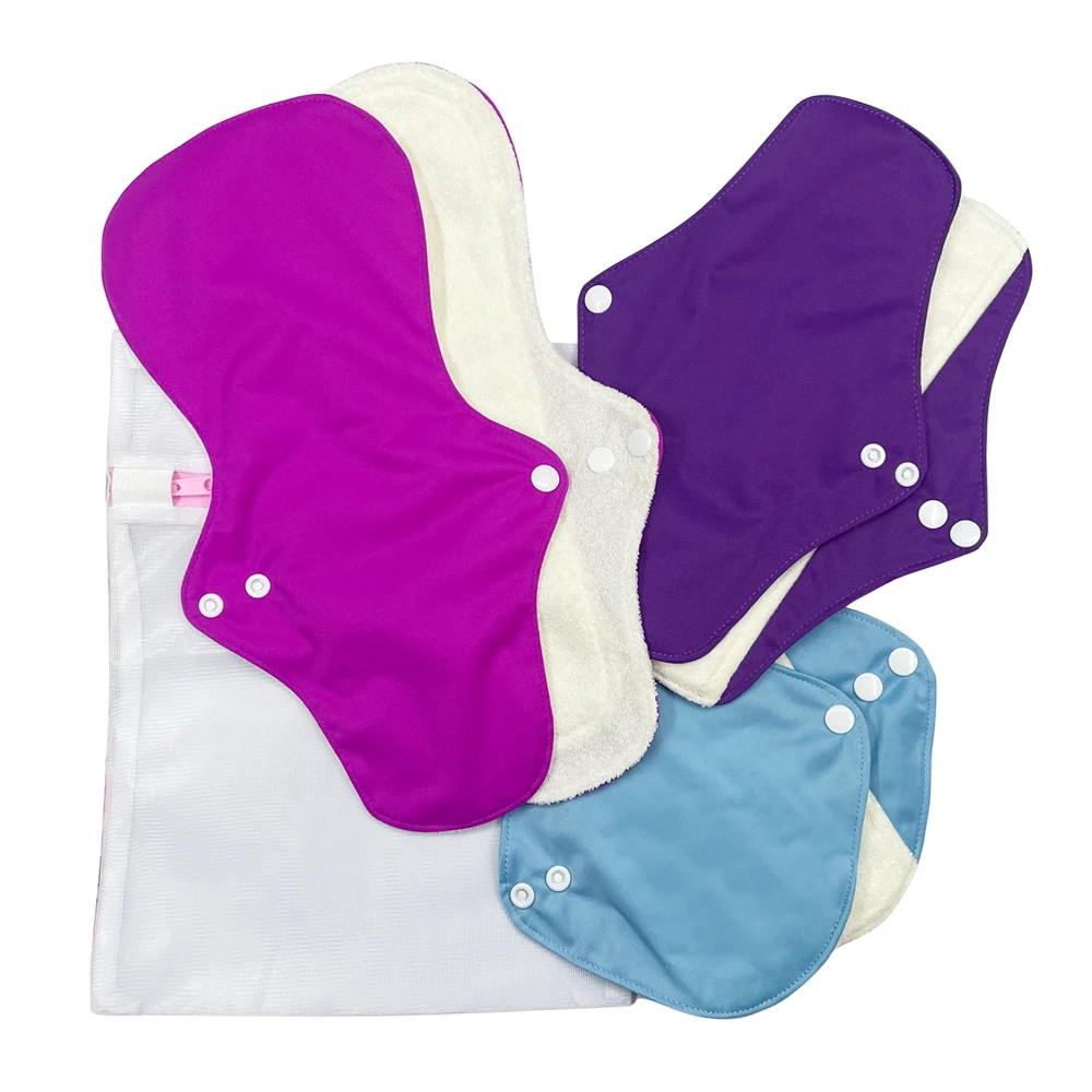 

7pack Washable Sanitary Pads Eco-Friendly Reusable Menstrual Pads with Wings for Girls Women Teenagers - Period Panties Pads ﻿