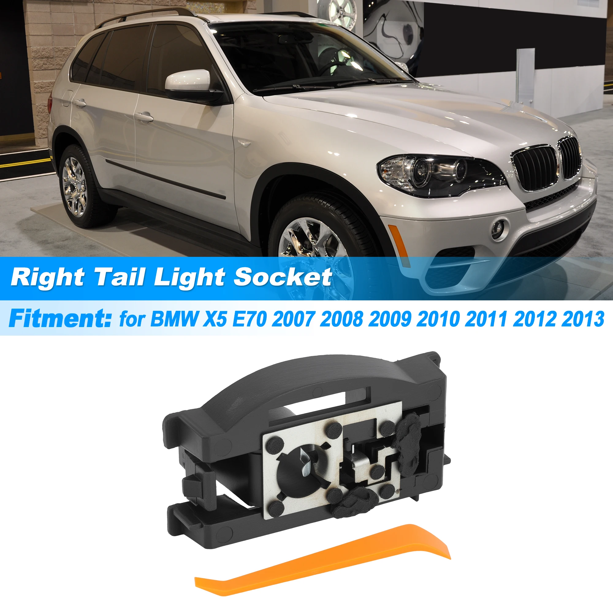UXCELL 1 Set Right Tail Light Socket for BMW X5 E70 2007-2013 Replace 63217262576