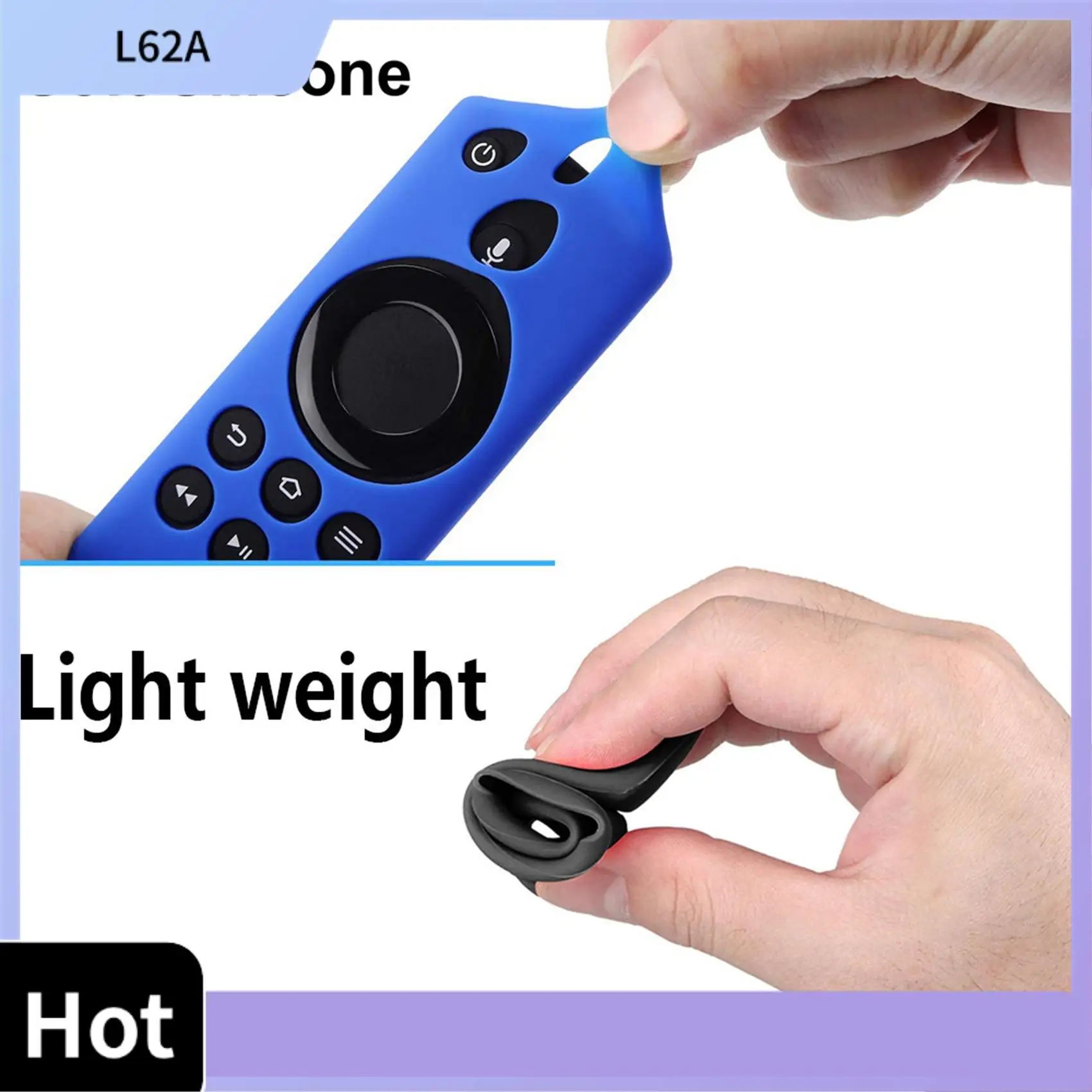 L62A 2X para Amazon Fire TV Stick 4K TV Stick funda de silicona remota funda protectora piel 5,9 pulgadas fundas de carcasa de C