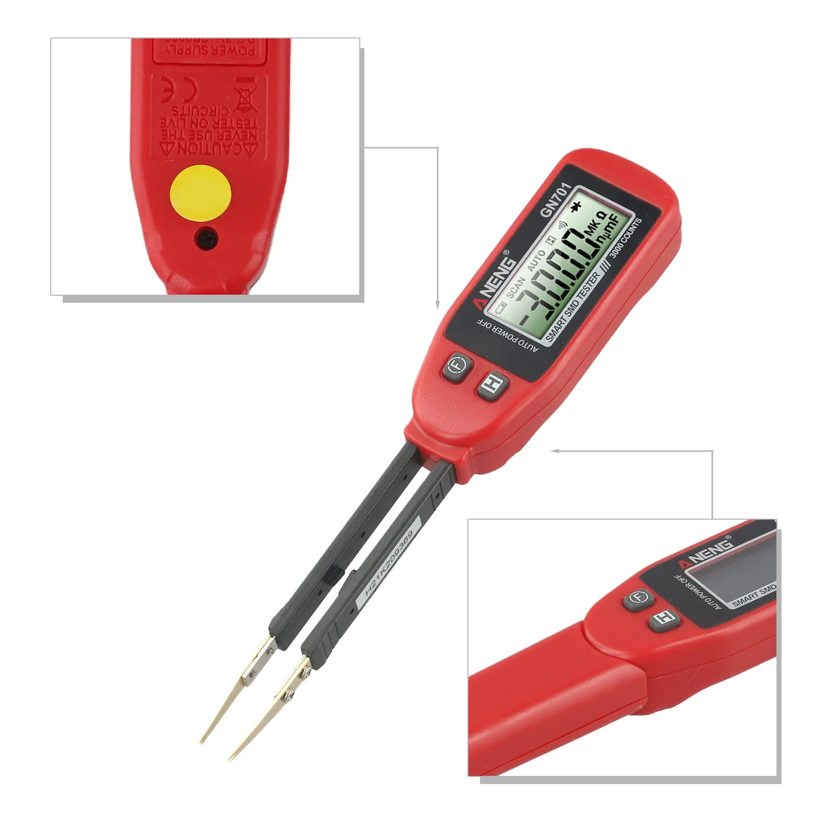 GN701 Digital Intelligent Tester Capacitor Resistance Continuity Diode Tester LED Component Test For Electronic Repair