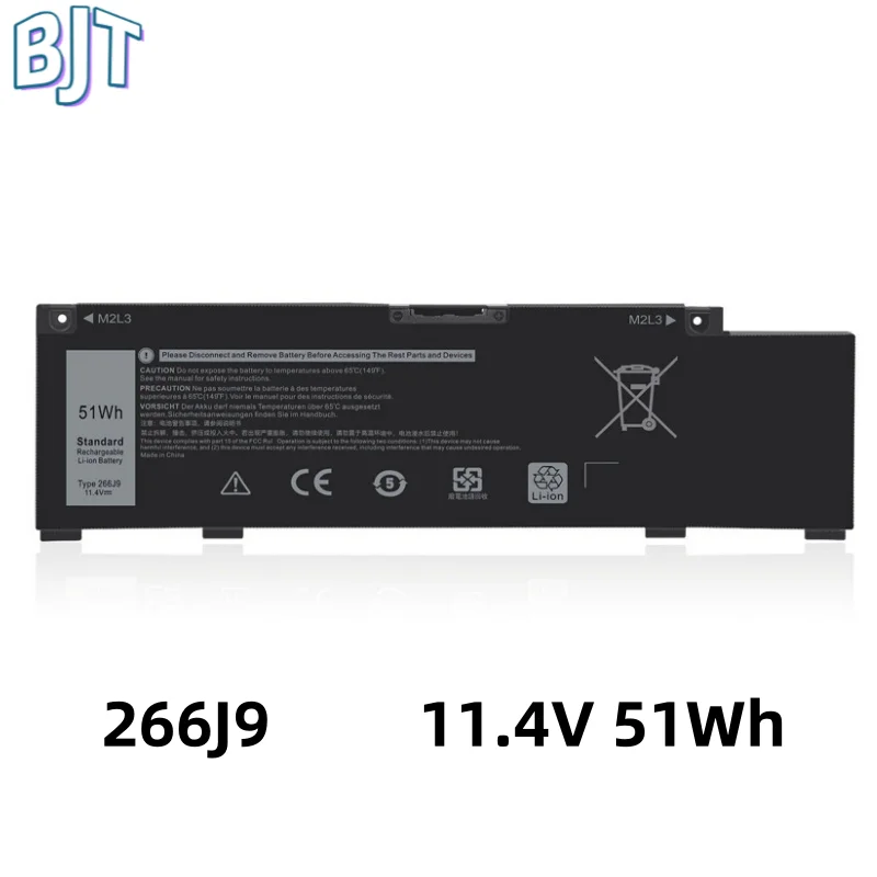 

New Lithium-ion Laptop Battery 266J9 For Dell G3 15 3590 3500 G5 15 5500 5505 Inspiron 14 5490 M4GWP PN1VN 11.4V 51Wh 6Cell