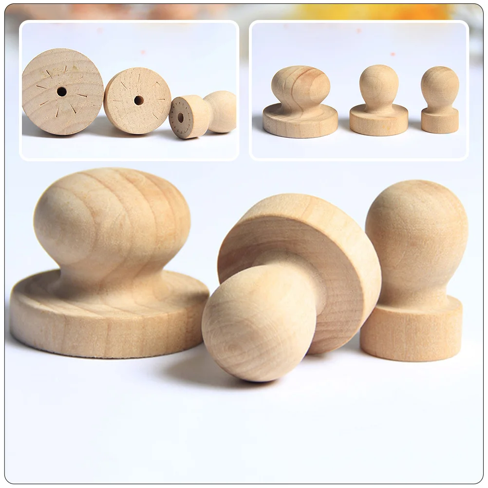 

12 Pcs Sealing Stamp Wooden Round Handle Handles Wedding Accessories Invitation