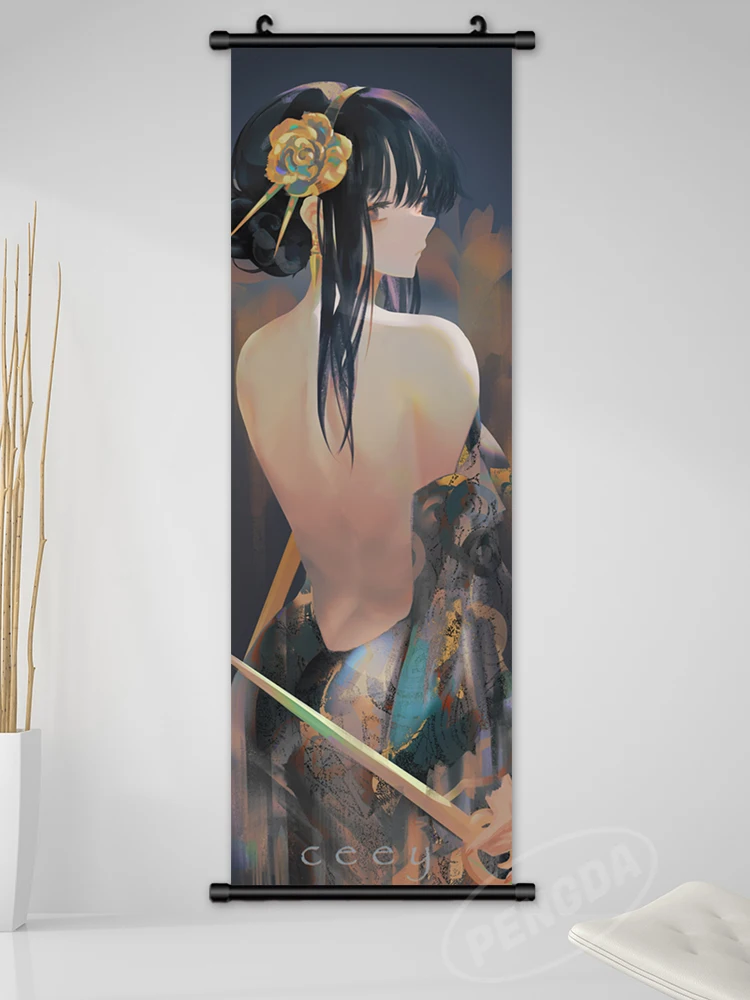 Canvas Hanging Painting Spy x Family Wall Art Damian Desmond Picture Yor Forger Scroll Print Anya Forger Poster Anime Home Decor