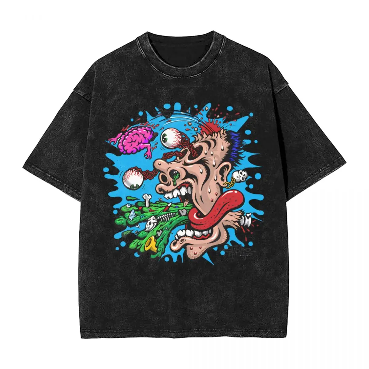 Men T Shirt Jimbo Phillips Graphix Washed T-Shirts Leisure Summer Tees Streetwear Design Casual Tops Dropshipping