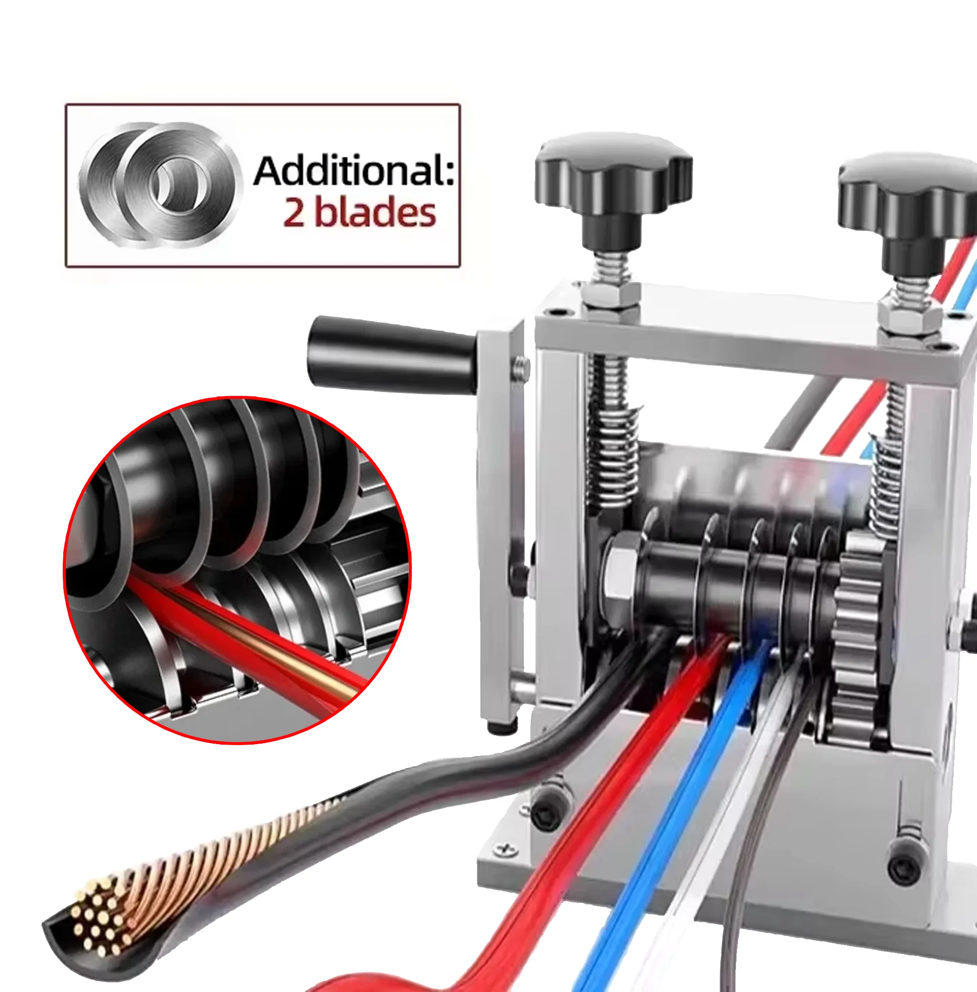 

Double Drive Wire Stripper Machine Stripping Tool for 1-17mm Scrap Wire Copper Wire Stripper for Leftover Cable