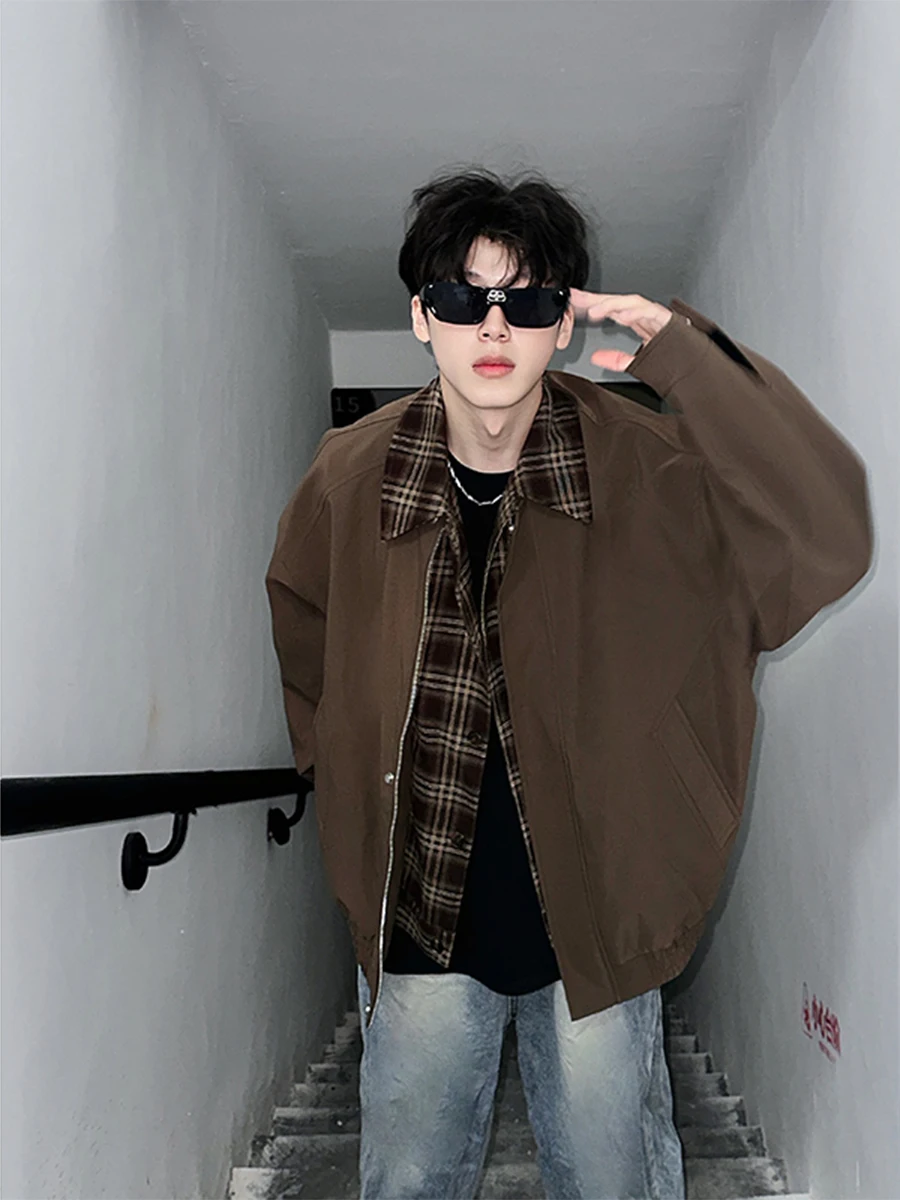 

Мужская куртка Detroit Sle в винтажном американском стиле с воротником-рубашкой, имитация двухслойности, модная городская современная ветрозащитная верхняя одежда