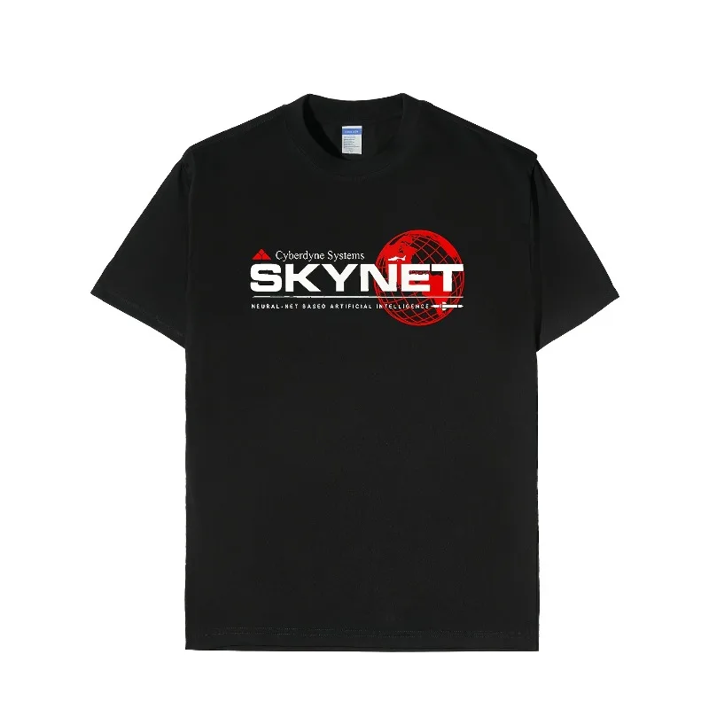 Skynet-Muster T-Shirt für Herren-Freizeitkleidung, Neuer Sommerstil Geeignet für Männer und Frauen, High-Street-T-Shirt – Detail 3