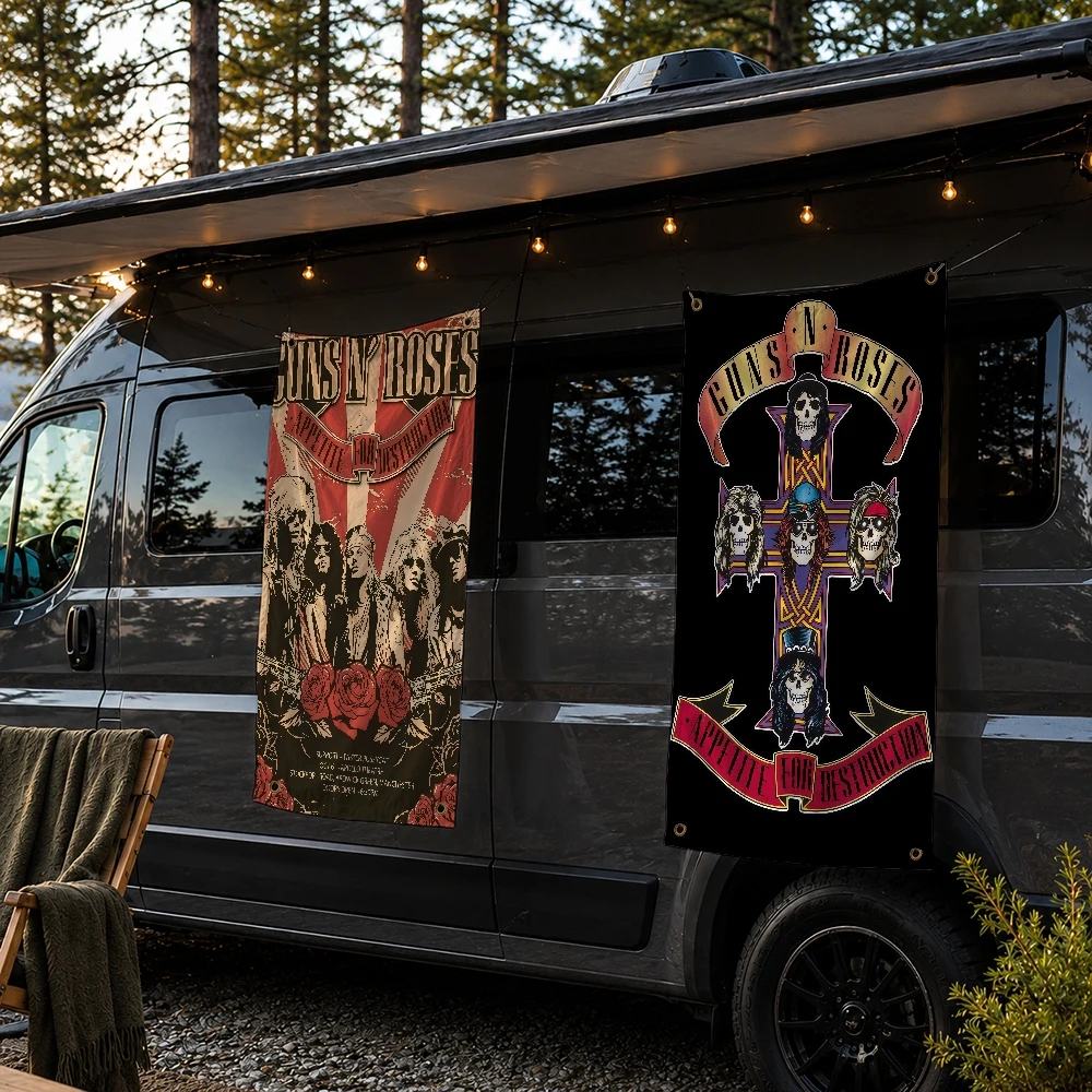 Outdoor Camping Wallpaper - G-GUNS N R-ROSES Rock Brand Tapetenflagge,