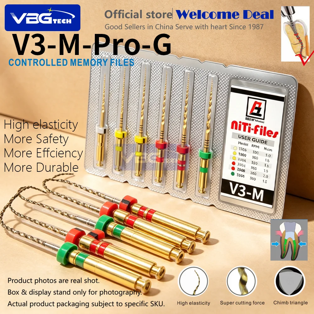 Dental Flexible Niti Golden Endodontic Files With Heat Activation Engine Use Dentist Drills Instrument 04 06Taper Endomotor 25MM