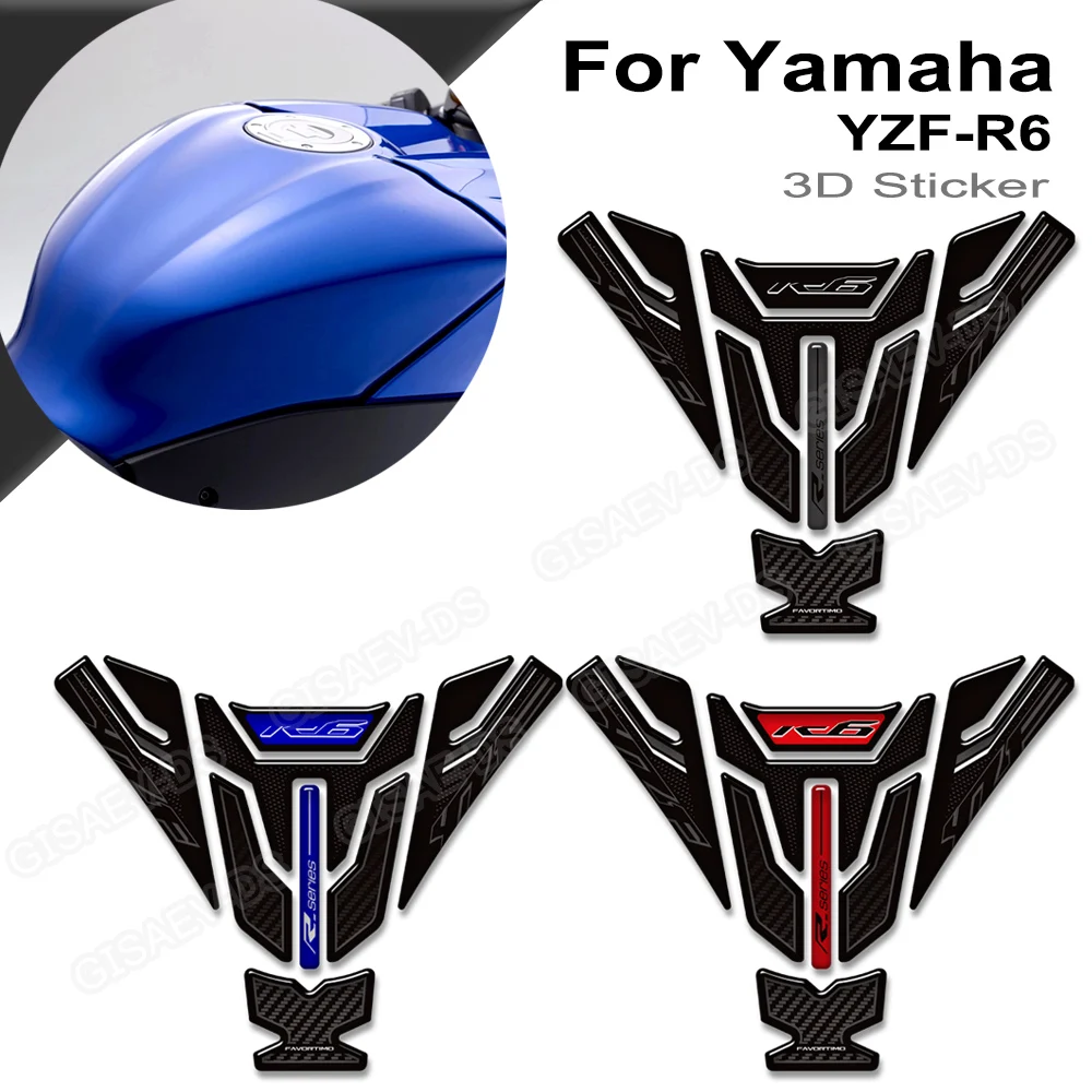 

For Yamaha YZF-R6 YZFR6 YZF R6 2017 - 2024 2025 Motorcycle 3D Tank Pad Gas Fuel Protector Stickers Decals Accessories 2022 2023