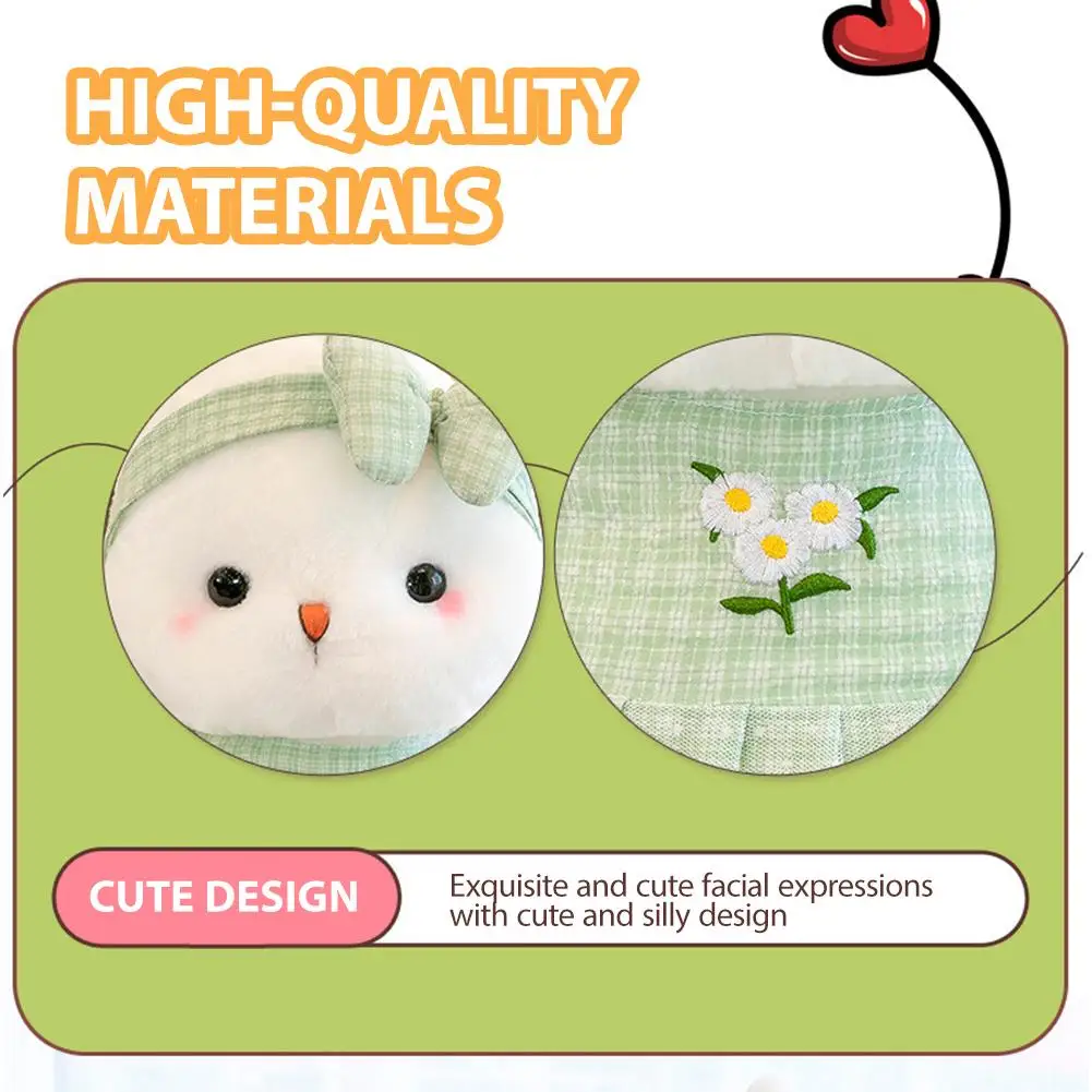 

Kawaii Long Ears Plush Rabbit Doll Toy Cute Floral Dress Rabbit Appeasement Doll Toy For Valentine's Day Birthday Gift G4T0
